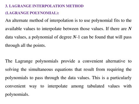 PPT - 3. LAGRANGE INTERPOLATION METHOD (LAGRANGE POLYNOMIAL ...