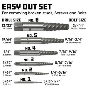 6 Piece Screw Extractor Set – Powerbuilt Tools