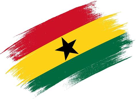 Ghana flag with brush paint textured isolated on png or transparent ...