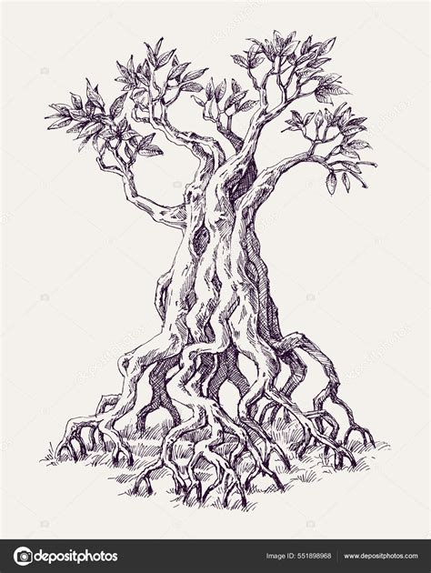 Mangrove Tree Roots Hand Drawing Stock Vector Image by ©Danussa #551898968