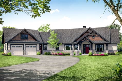 Plan 72937DA: Rugged Craftsman Ranch Home Plan with Angled Garage ...