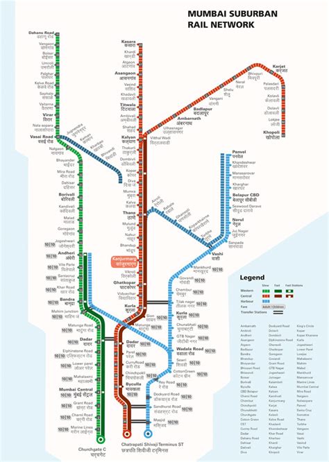 Mumbai Suburban Railway Map :: Behance