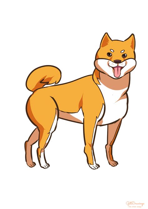 How to draw a Shiba Inu dog? | GetDrawings.com