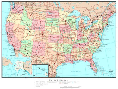 United States Map With Major Cities Printable - prntbl ...