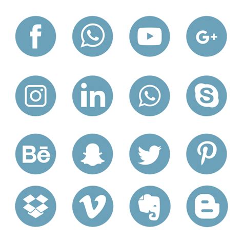 Blue Social Media Icons Set Logo Symbol, Social, Media, Icon PNG and ...