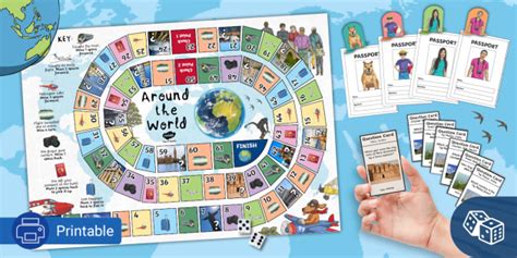 Around the World Geography Trivia Board Game for KS3 and KS2