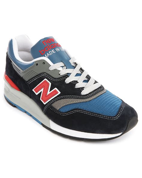 New Balance 997 Made In Usa Grey/Navy Mesh And Suede Sneakers in Blue ...