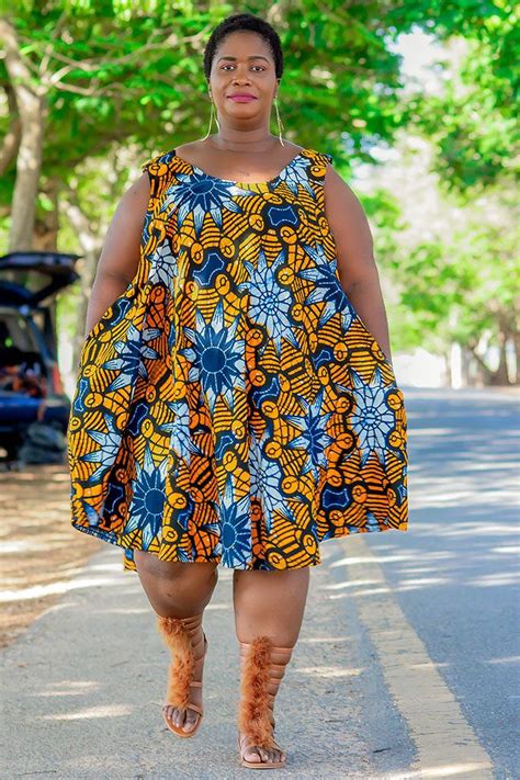 Plus Size African Clothing for Women, Ankara Prints Dress for Curve ...