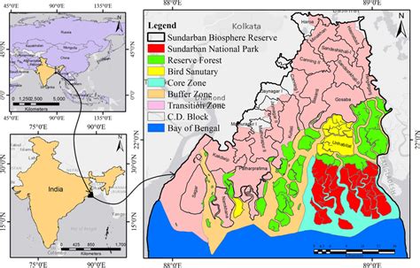 Location of Sundarban Biosphere Reserve in India (The map was prepared ...