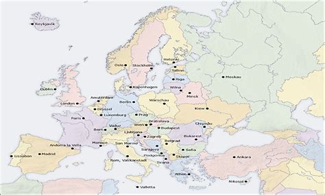 National Capital Cities In Europe - WorldAtlas