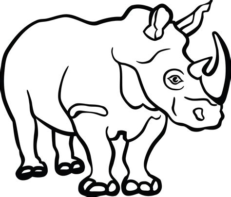 Rhino Clipart Black And White | Free download on ClipArtMag