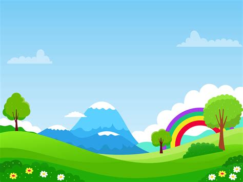 Nature landscape vector illustration with a cute and colorful design ...