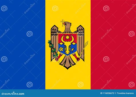 Moldovan National Flag. Official Flag of Moldova, Accurate Colors Stock ...