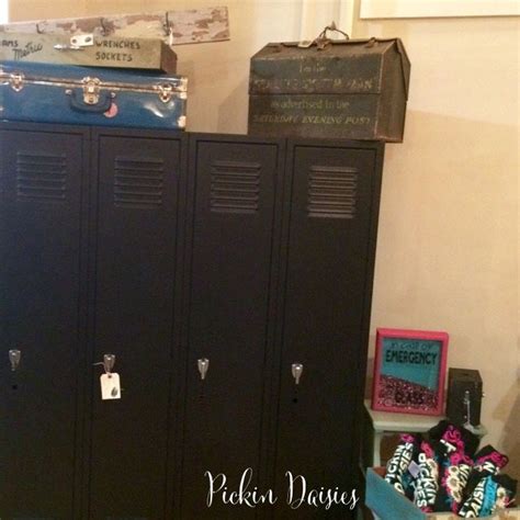 Vintage lockers painted in black chalk paint and clear coated https ...