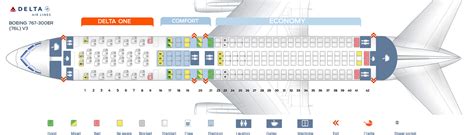 Seat map Boeing 767-300 Delta Airlines. Best seats in plane