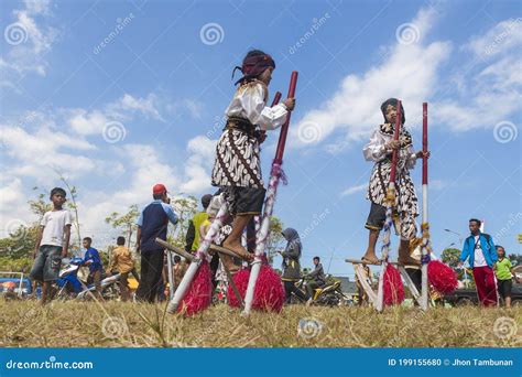 Portrait of One of the Participants of the Ledokombo Egrang Festival ...