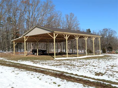 32x60 Pole Barn with 16x60 Shed, Burnished Slate Metal Roof