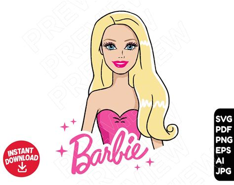 Barbie Head Svg