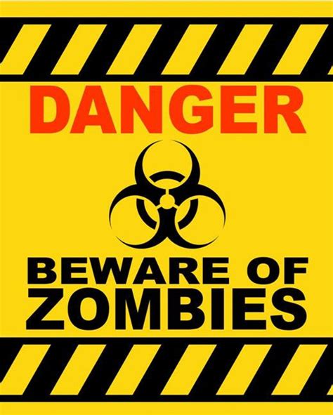 Halloween Danger Beware of Zombies poster print yard sign | Etsy