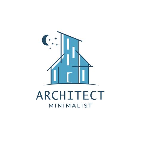 Architect minimalist logo with moon 8859483 Vector Art at Vecteezy