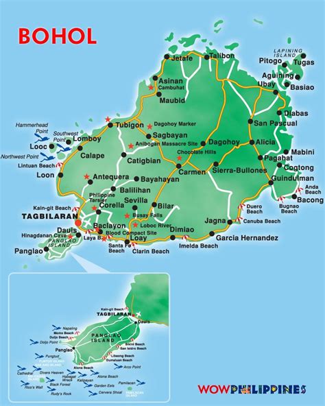 Bohol Island Tourist Map