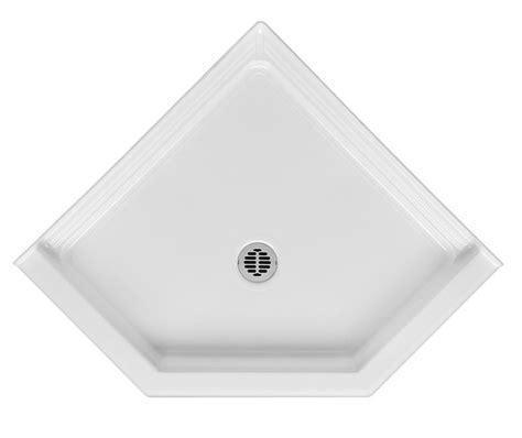 W3636ANEO 36 x 36 Acrylic Corner Center Drain Shower Base in White ...