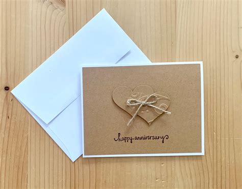 Handmade Anniversary Card. Rustic Happy Anniversary Card. - Etsy