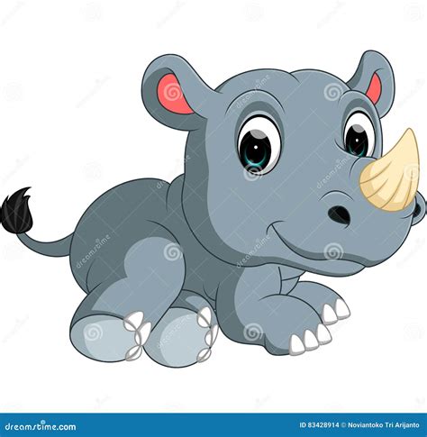 Cute Rhino Cartoon Vector Illustration | CartoonDealer.com #59161172