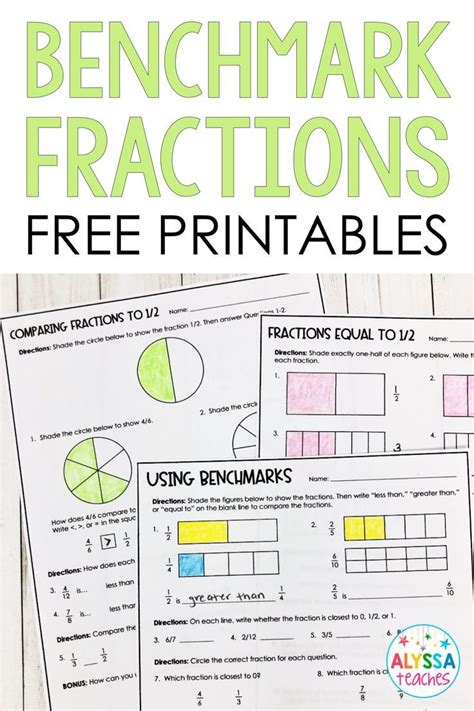 Benchmark Fractions Poster and Worksheets | Fractions worksheets ...