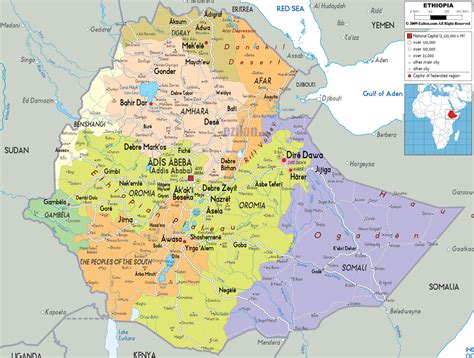 Detailed Political Map of Ethiopia - Ezilon Maps