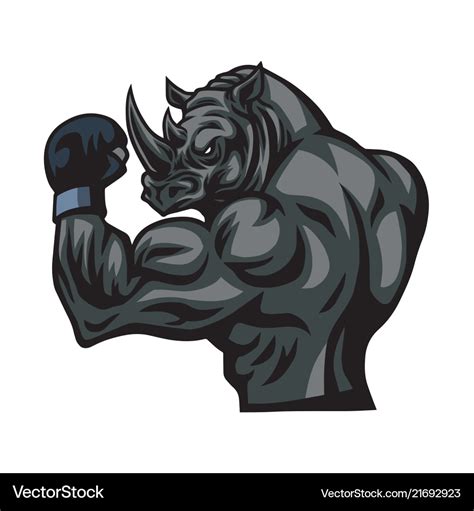 Rhino mascot character design logo Royalty Free Vector Image