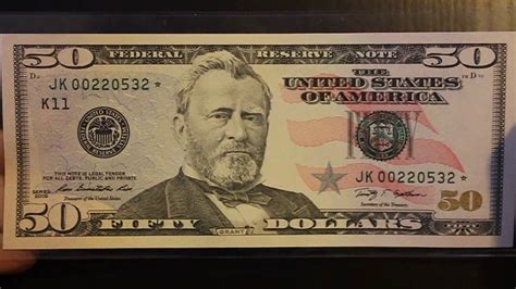 $50 Fifty Dollar Star Note Low Print Run. Very rare. - YouTube