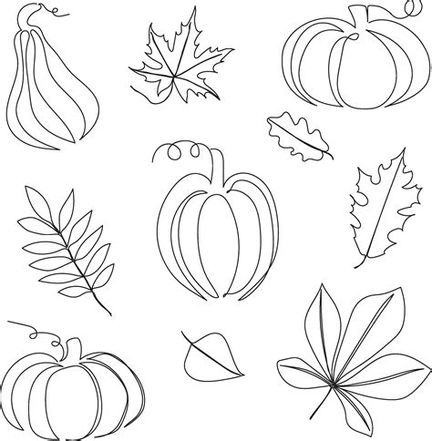 Line art of autumn set. Vector illustration 26628504 Vector Art at Vecteezy