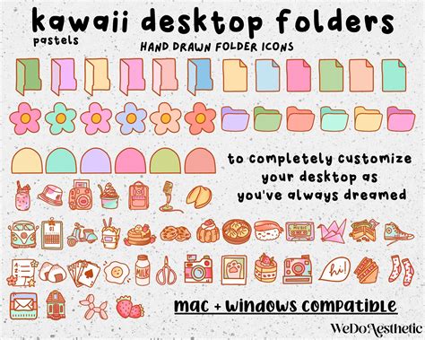 70 Cute Desktop Folder Icons Mac Windows Folders Icons Mac - Etsy