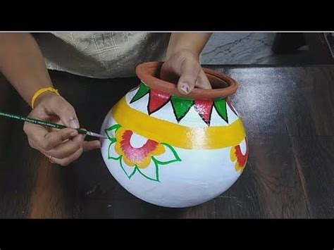 Pongal Pot Decoration l பொங்கல் பானை Decoration - YouTube | Pot designs ...