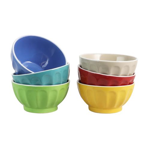 Gibson Home Color Fun 6 Piece 6 in. Cereal Bowl Set in Assorted Colors ...