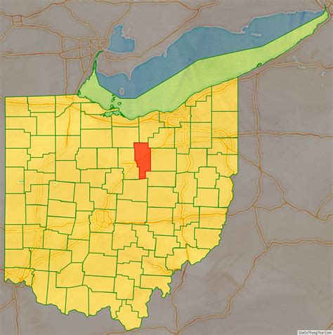 Map of Ashland County, Ohio - Thong Thai Real