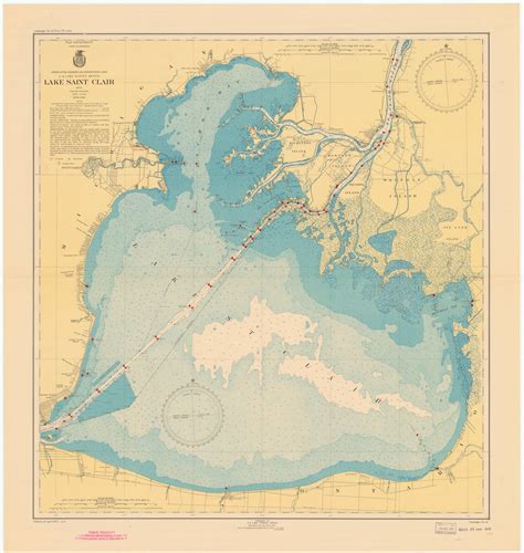 Lake St. Clair Map - 1945 | Saint clair, Lake, Map