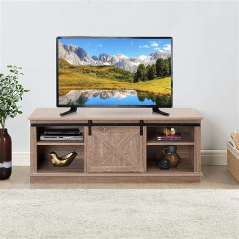 Naomi Home 50-inch Shelby TV Stand, Farmhouse Style with Barn Door ...