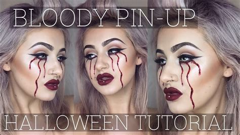 Bloody Pin-Up Halloween Makeup Tutorial // Jamie Genevieve - YouTube