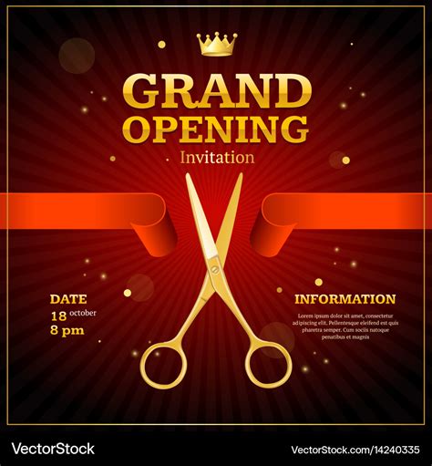 Grand opening invitation card Royalty Free Vector Image