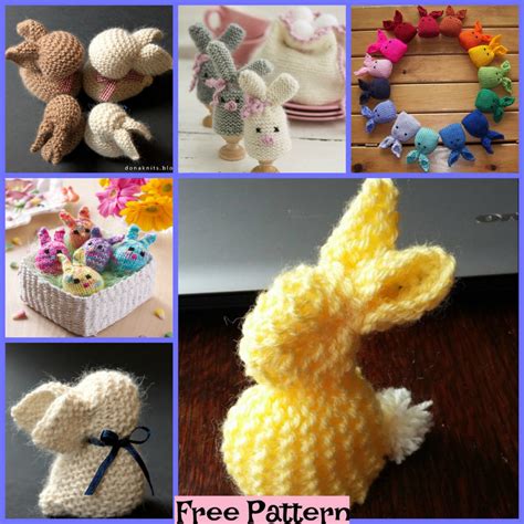 6 knitted Easter Bunnies - Free Patterns - DIY 4 EVER