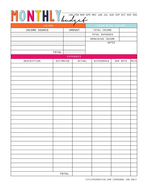 Weekly Budget Worksheet Pdf — db-excel.com