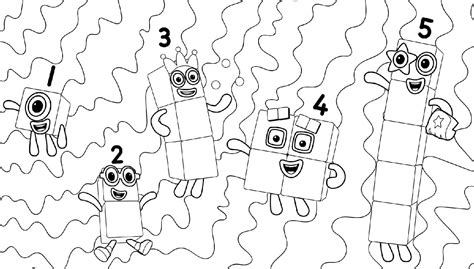 Numberblocks from 1 to 5 Coloring Page - Free Printable Coloring Pages ...