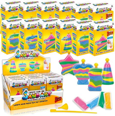 Amazon.com: 12 Pack: Sand Art Kits for Kids - Create Your Own Colored ...