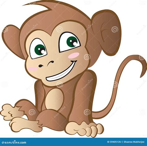 Cute cartoon monkey stock vector. Illustration of animal - 59405126