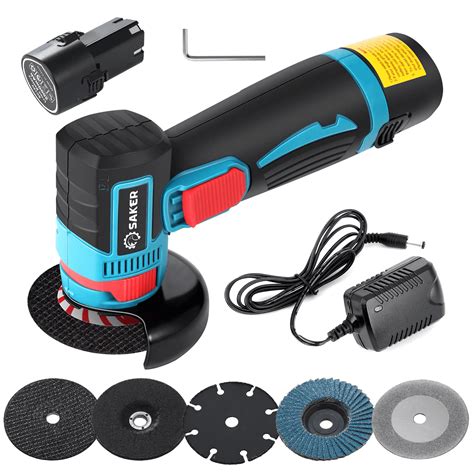 Saker Mini Cordless Angle Grinder - 12V 16800 RPM Brushless Portable ...