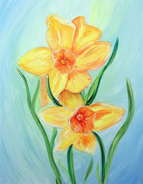 Spring Daffodil | Sip and Paint Carolina Beach