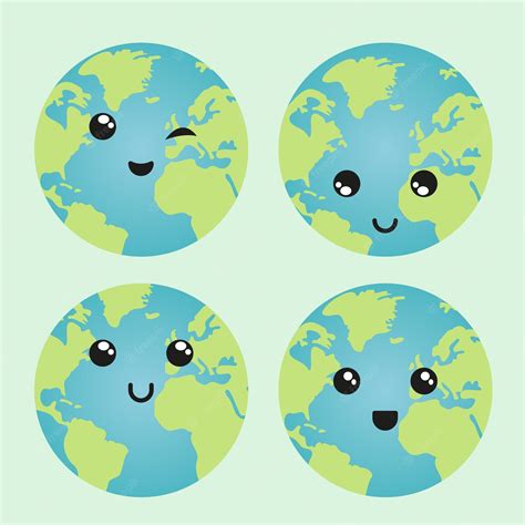 Premium Vector | Earth illustration faces