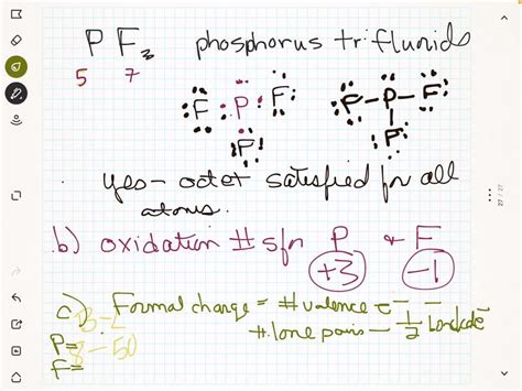 (a) Write a Lewis structure for the phosphorus trifluoride molecule ...